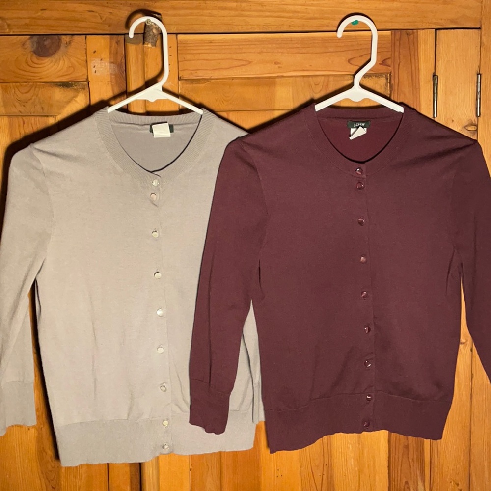 JCrew twin button up sweaters (s)